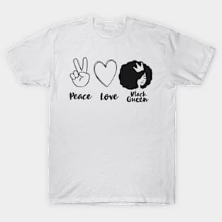 Peace Love Black Queen T-Shirt